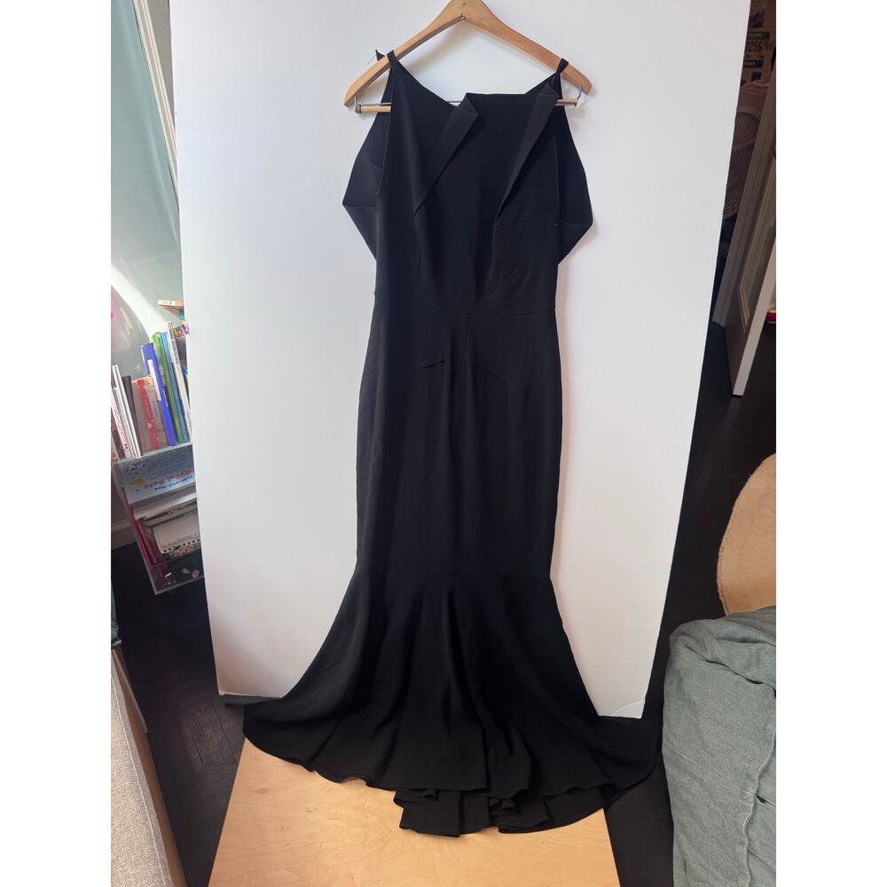 Roland Mouret dress Black Merope Folded Mermaid Gown Crepe UK Made black tie 8